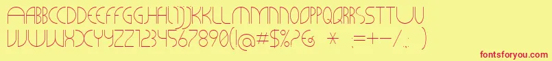 CLiCHE 21-fontti – punaiset fontit keltaisella taustalla