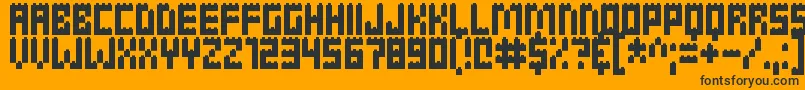 Clicky Bricks Font – Black Fonts on Orange Background