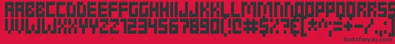 Clicky Bricks Font – Black Fonts on Red Background