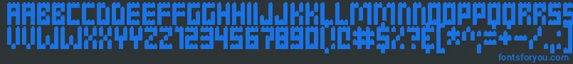Шрифт Clicky Bricks – синие шрифты на чёрном фоне
