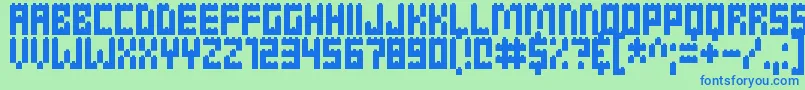Шрифт Clicky Bricks – синие шрифты на зелёном фоне