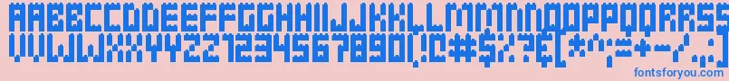 Clicky Bricks Font – Blue Fonts on Pink Background