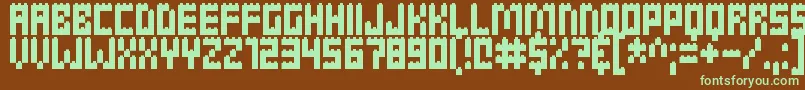 Clicky Bricks Font – Green Fonts on Brown Background