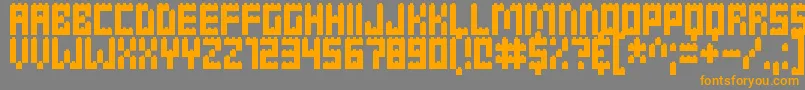 Clicky Bricks Font – Orange Fonts on Gray Background