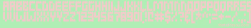 Clicky Bricks-fontti – vaaleanpunaiset fontit vihreällä taustalla