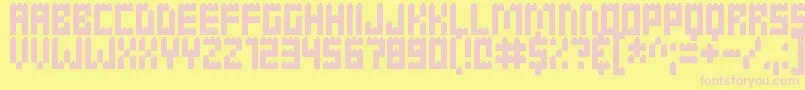 Clicky Bricks Font – Pink Fonts on Yellow Background