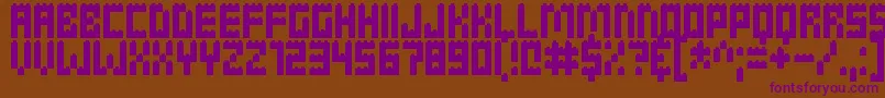 Clicky Bricks Font – Purple Fonts on Brown Background