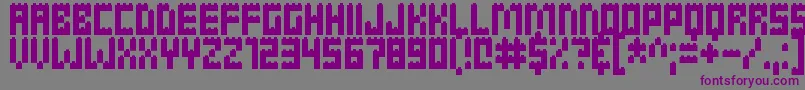 Clicky Bricks-Schriftart – Violette Schriften auf grauem Hintergrund