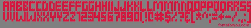 Clicky Bricks Font – Red Fonts on Gray Background