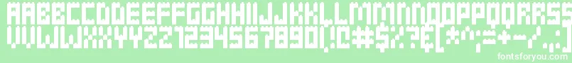 Clicky Bricks Font – White Fonts on Green Background