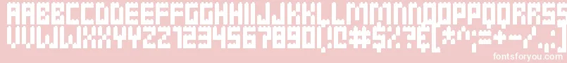 Clicky Bricks-Schriftart – Weiße Schriften auf rosa Hintergrund