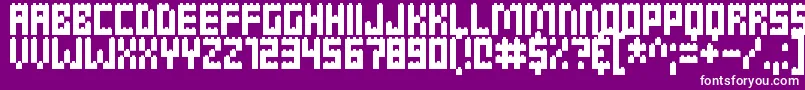 フォントClicky Bricks – 紫の背景に白い文字