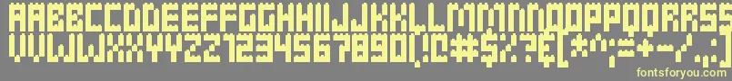 Clicky Bricks Font – Yellow Fonts on Gray Background