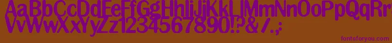 clingy Font – Purple Fonts on Brown Background