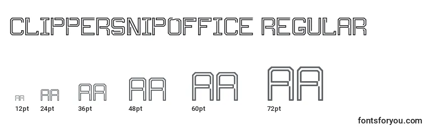 Размеры шрифта ClippersnipOffice Regular