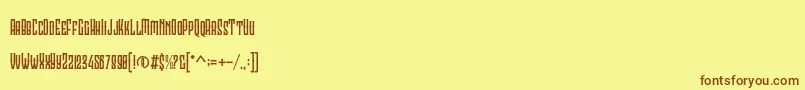 Fonte Clobot light Personal Use – fontes marrons em um fundo amarelo