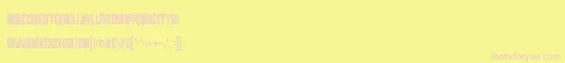 Clobot light Personal Use-Schriftart – Rosa Schriften auf gelbem Hintergrund