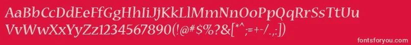 Cybatiqua Font – Pink Fonts on Red Background