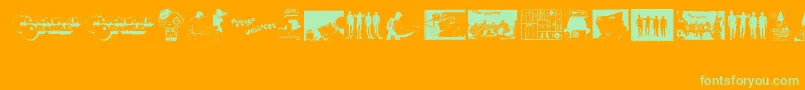 Fonte Clockwork Orange – fontes verdes em um fundo laranja