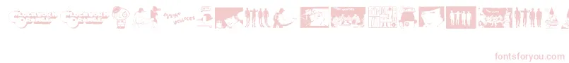 Clockwork Orange-Schriftart – Rosa Schriften auf weißem Hintergrund