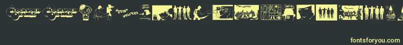 Fonte Clockwork Orange – fontes amarelas em um fundo preto