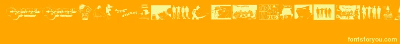 Czcionka Clockwork Orange – żółte czcionki na pomarańczowym tle