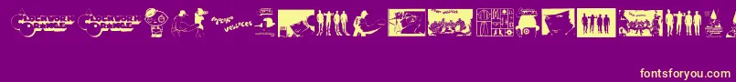 Clockwork Orange Font – Yellow Fonts on Purple Background