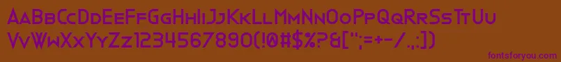 Clone Machine Font – Purple Fonts on Brown Background