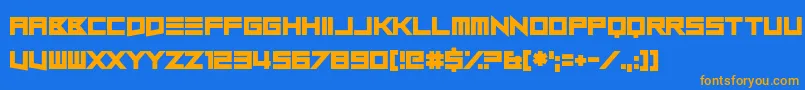Close and Open Font – Orange Fonts on Blue Background