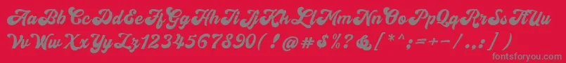 close Font – Gray Fonts on Red Background