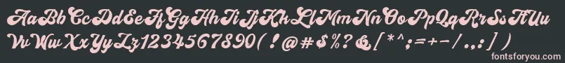 close-Schriftart – Rosa Schriften auf schwarzem Hintergrund