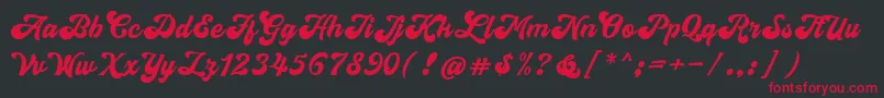 close Font – Red Fonts on Black Background