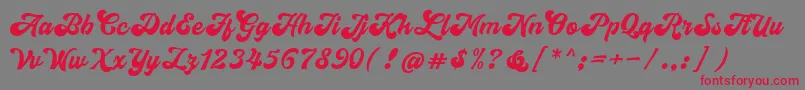 close Font – Red Fonts on Gray Background