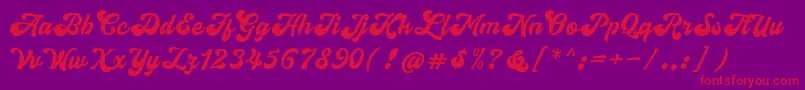 close Font – Red Fonts on Purple Background