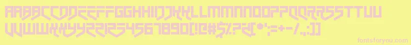 Closet Dwellers-Schriftart – Rosa Schriften auf gelbem Hintergrund