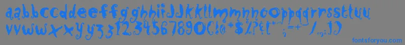 Czcionka CLOSM    – niebieskie czcionki na szarym tle
