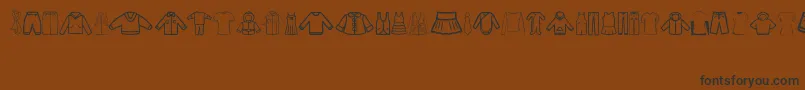 Clothes-Schriftart – Schwarze Schriften auf braunem Hintergrund