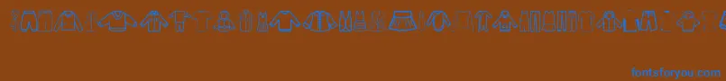 Clothes Font – Blue Fonts on Brown Background