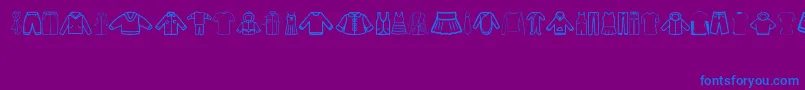 Clothes Font – Blue Fonts on Purple Background