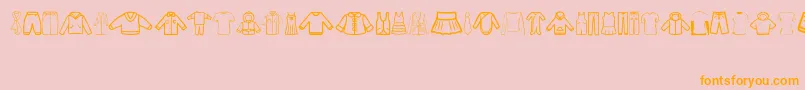 Clothes-Schriftart – Orangefarbene Schriften auf rosa Hintergrund