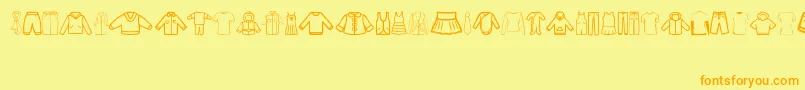 Clothes Font – Orange Fonts on Yellow Background