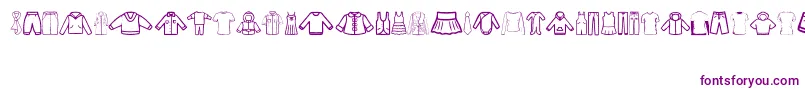 Clothes-Schriftart – Violette Schriften auf weißem Hintergrund