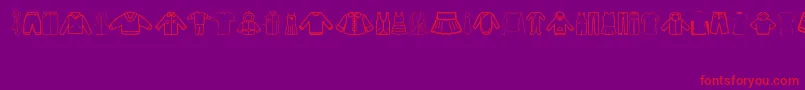 Clothes Font – Red Fonts on Purple Background