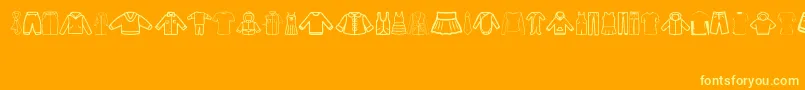 Clothes Font – Yellow Fonts on Orange Background
