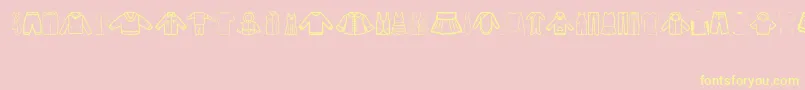 Clothes Font – Yellow Fonts on Pink Background