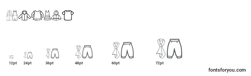 Размеры шрифта Clothes