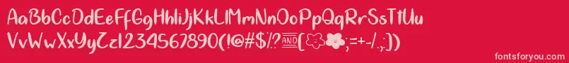 Cloud Calligraphy   Font – Pink Fonts on Red Background