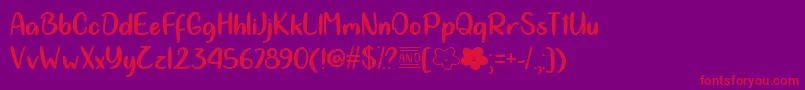 Cloud Calligraphy   Font – Red Fonts on Purple Background