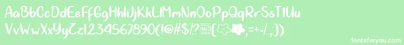 Cloud Calligraphy   Font – White Fonts on Green Background