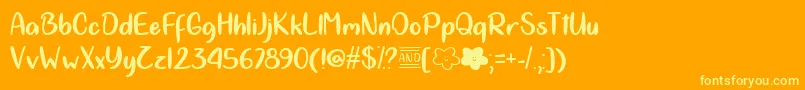 Cloud Calligraphy   Font – Yellow Fonts on Orange Background